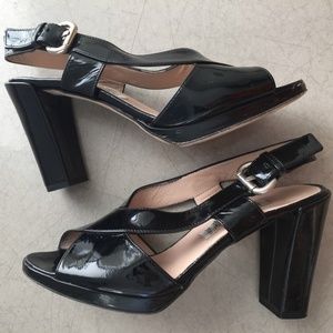 Barneys 36.5 black patent leather heels